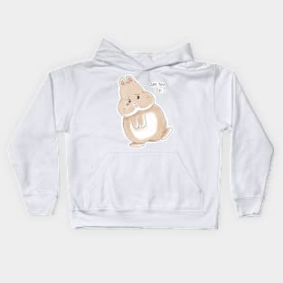 Caring Friend Fat Bunny by Bunniesmee Kids Hoodie